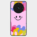 Cute Pink Smiley Multicolor Glass Case For Realme 11 Pro Plus 5G