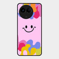 Cute Pink Smiley Multicolor Glass Case For Realme 11X 5G