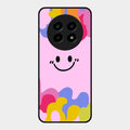 Cute Pink Smiley Multicolor Glass Case For Realme 13 Pro Plus 5G