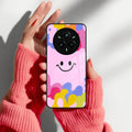 Cute Pink Smiley Multicolor Glass Case For Realme/Narzo - ShopOnCliQ