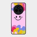 Cute Pink Smiley Multicolor Glass Case For Realme 14 Pro Plus 5G
