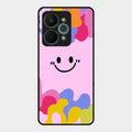 Cute Pink Smiley Multicolor Glass Case For Realme 15 Pro 5G