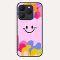 Cute Pink Smiley Multicolor Glass Case For Realme 15T 5G