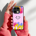 Cute Pink Smiley Multicolor Glass Case For Realme 16 Pro Plus 5G