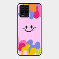 Cute Pink Smiley Multicolor Glass Case For Realme 8 Pro