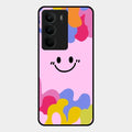 Cute Pink Smiley Multicolor Glass Case For Realme C75 5G