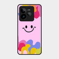 Cute Pink Smiley Multicolor Glass Case For Realme Gt 7 Pro