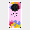 Cute Pink Smiley Multicolor Glass Case For Realme Narzo 70 5G