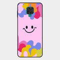 Cute Pink Smiley Multicolor Glass Case For Redmi Note 10 Lite