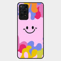 Cute Pink Smiley Multicolor Glass Case For Redmi Note 11 Pro 5G