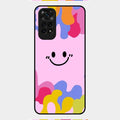 Cute Pink Smiley Multicolor Glass Case For Redmi Note 11