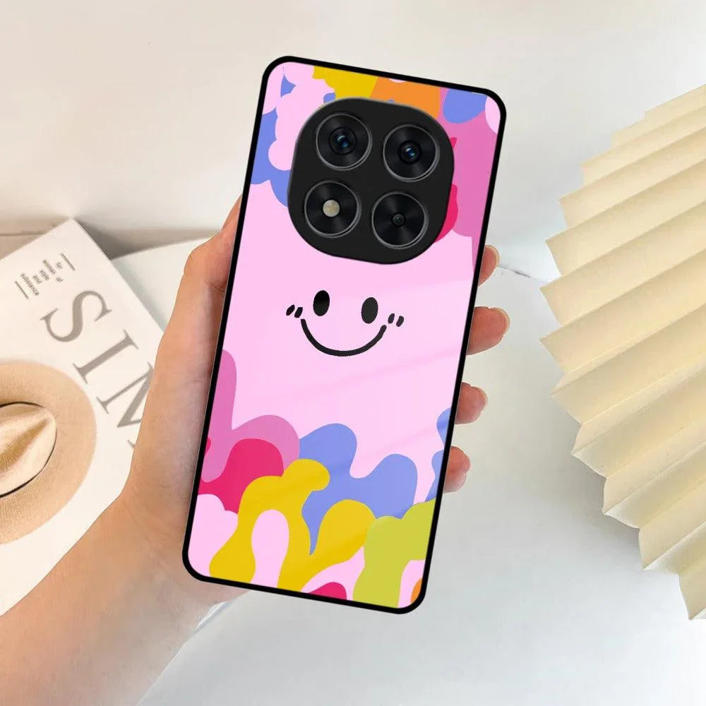 Cute Pink Smiley Multicolor Glass Case For Redmi/Xiaomi - ShopOnCliQ
