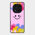 Cute Pink Smiley Multicolor Glass Case For Redmi Note 15 Pro Plus 5G