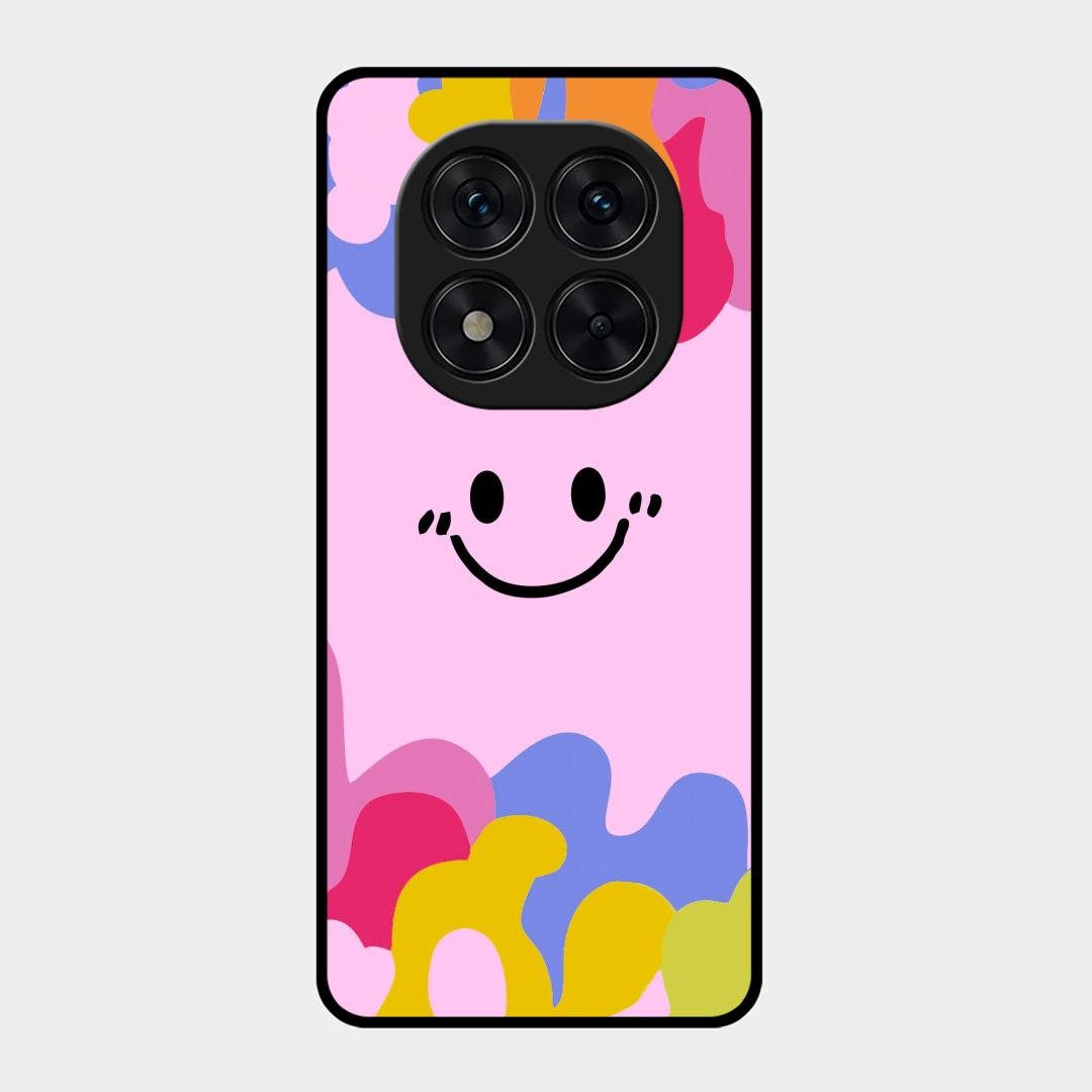 Cute Pink Smiley Multicolor Glass Case For Redmi Note 15 Pro Plus 5G