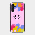 Cute Pink Smiley Multicolor Glass Case For Samsung Galaxy A16 5G