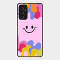 Cute Pink Smiley Multicolor Glass Case For Samsung Galaxy F13