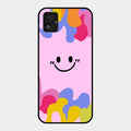 Cute Pink Smiley Multicolor Glass Case For Samsung Galaxy F14 5G