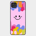 Cute Pink Smiley Multicolor Glass Case For Samsung Galaxy F42 5G