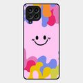 Cute Pink Smiley Multicolor Glass Case For Samsung Galaxy M53 5G