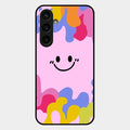 Cute Pink Smiley Multicolor Glass Case For Samsung Galaxy S23 Fe 5G