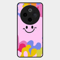 Cute Pink Smiley Multicolor Glass Case For Vivo T4 5G