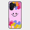 Cute Pink Smiley Multicolor Glass Case For Vivo T4 Pro 5G