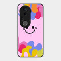Cute Pink Smiley Multicolor Glass Case For Vivo T4 Ultra 5G