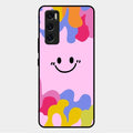 Cute Pink Smiley Multicolor Glass Case For Vivo V20 Se