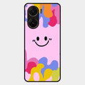 Cute Pink Smiley Multicolor Glass Case For Vivo V29E 5G