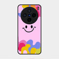 Cute Pink Smiley Multicolor Glass Case For Vivo X200 5G