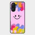 Cute Pink Smiley Multicolor Glass Case For Vivo Y18E
