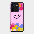 Cute Pink Smiley Multicolor Glass Case For Vivo Y200 Pro 5G