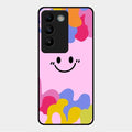 Cute Pink Smiley Multicolor Glass Case For Vivo Y200E 5G