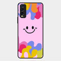 Cute Pink Smiley Multicolor Glass Case For Vivo Y20T