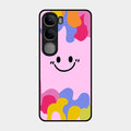 Cute Pink Smiley Multicolor Glass Case For Vivo Y300 5G