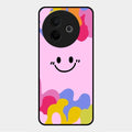 Cute Pink Smiley Multicolor Glass Case For Vivo Y39 5G