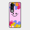 Cute Pink Smiley Multicolor Glass Case For Vivo Y400 Pro 5G