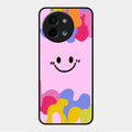 Cute Pink Smiley Multicolor Glass Case For Vivo Y58 5G