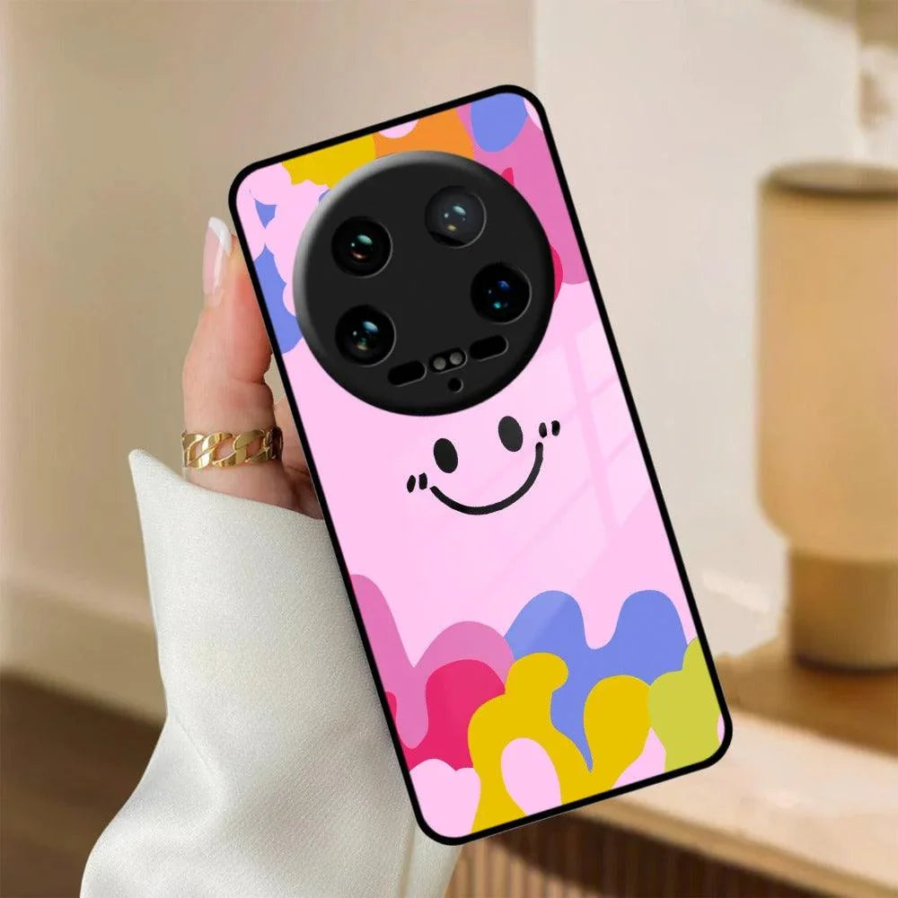 Cute Pink Smiley Multicolor Glass Case For Redmi/Xiaomi - ShopOnCliQ