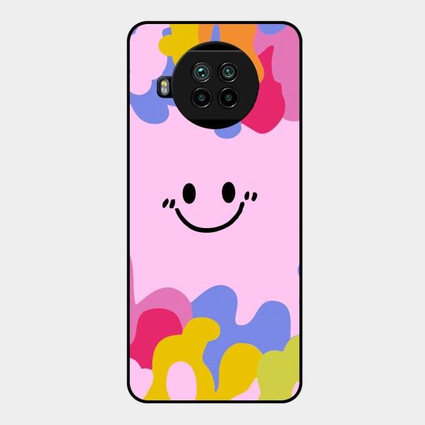 Cute Pink Smiley Multicolor Glass Case For Xiaomi Mi 10I 5G