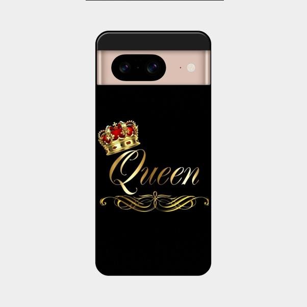 Cute Queen With Crown Glass Case For Google Pixel 8 5G