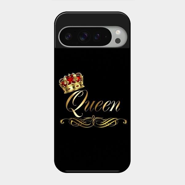 Cute Queen With Crown Glass Case For Google Pixel 9 Pro Xl