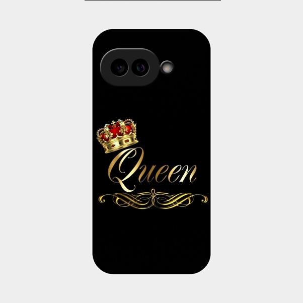 Cute Queen With Crown Glass Case For Google Pixel 9A 5G