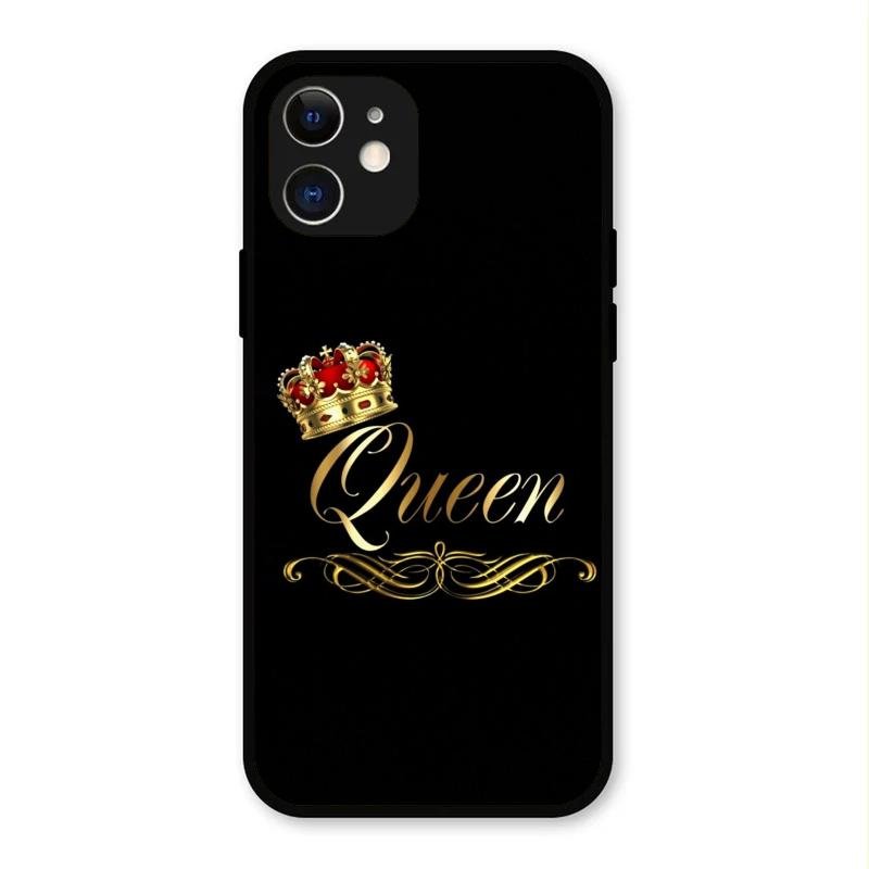 Cute Queen With Crown Glass Case For iPhone 12