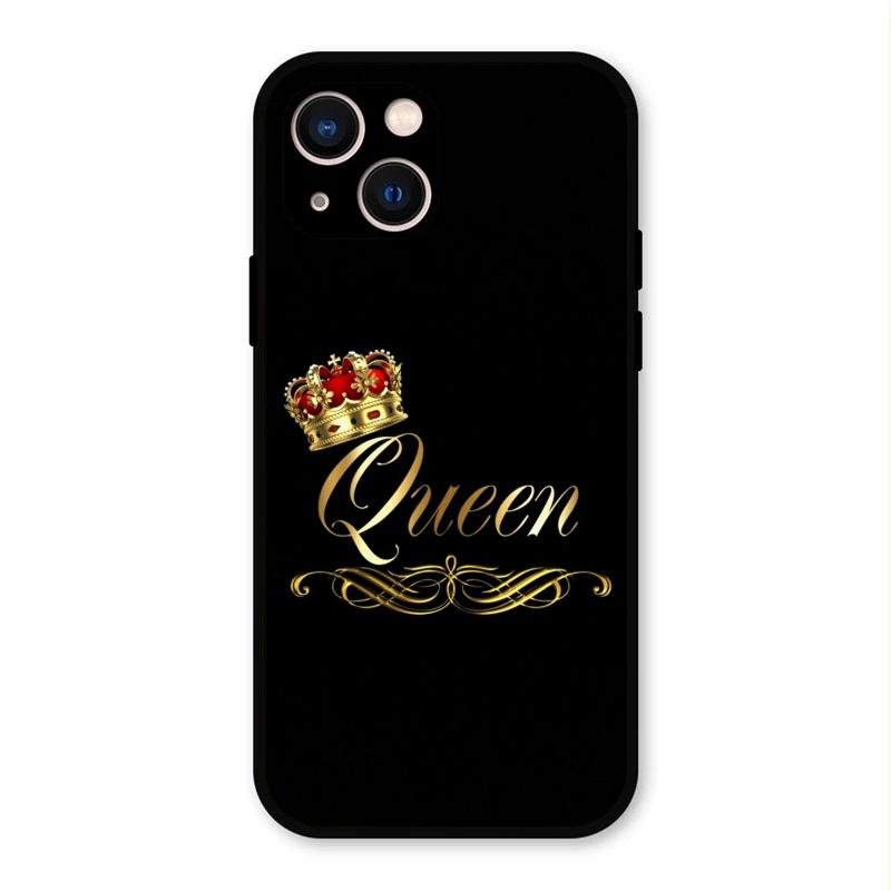 Cute Queen With Crown Glass Case For iPhone 13