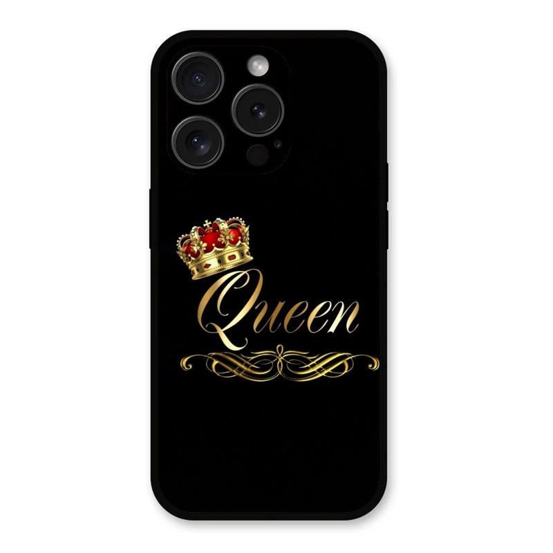 Cute Queen With Crown Glass Case For iPhone 15 Pro Max