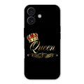 Cute Queen With Crown Glass Case For iPhone 16 Plus