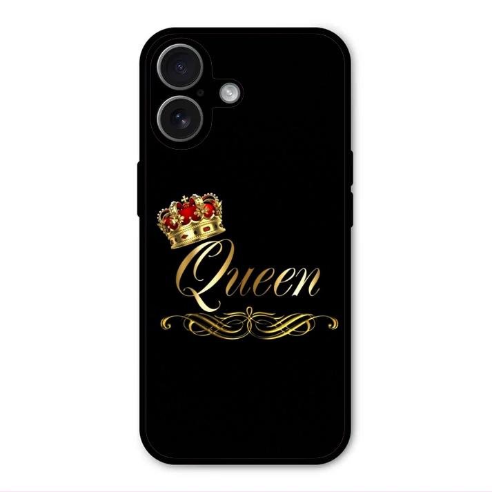 Cute Queen With Crown Glass Case For iPhone 17