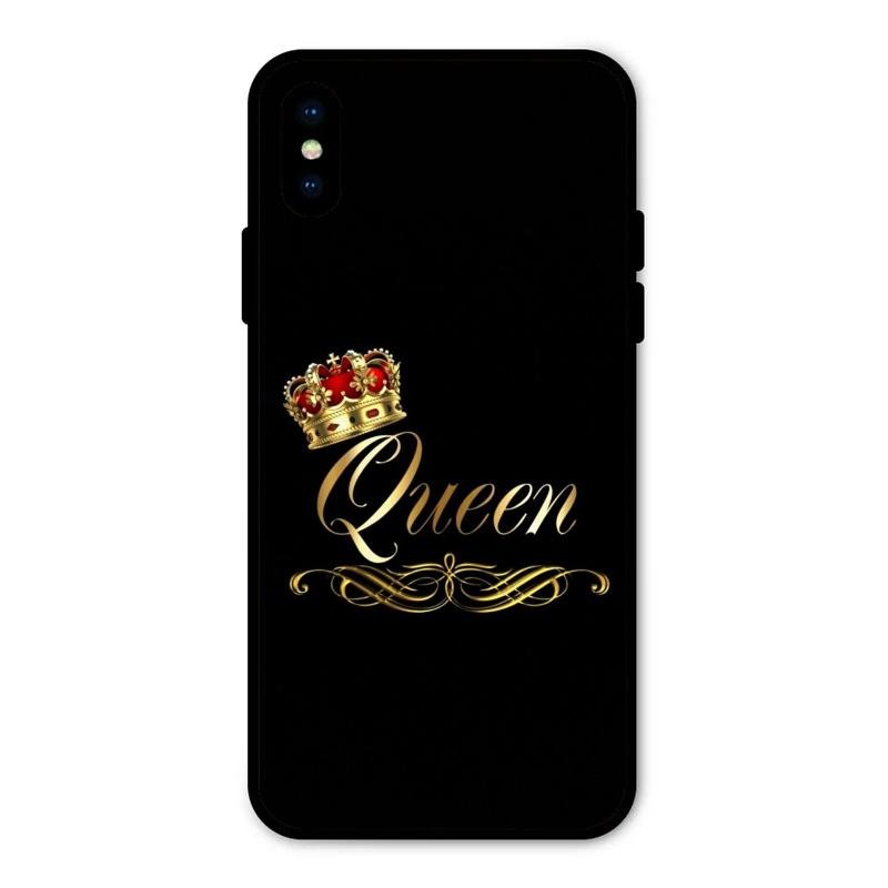 Cute Queen With Crown Glass Case For iPhone XS