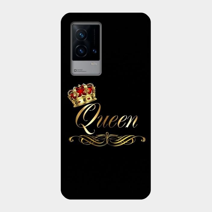 Cute Queen With Crown Glass Case For Iqoo 9 5G
